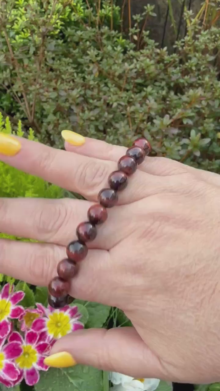 Red Tigers Eye Bracelet 8mm Beads