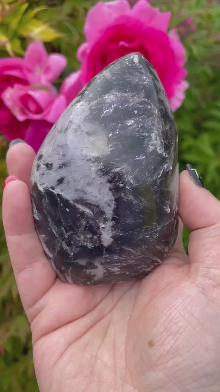 Lepidolite Purple Mica and Calcite Freeform