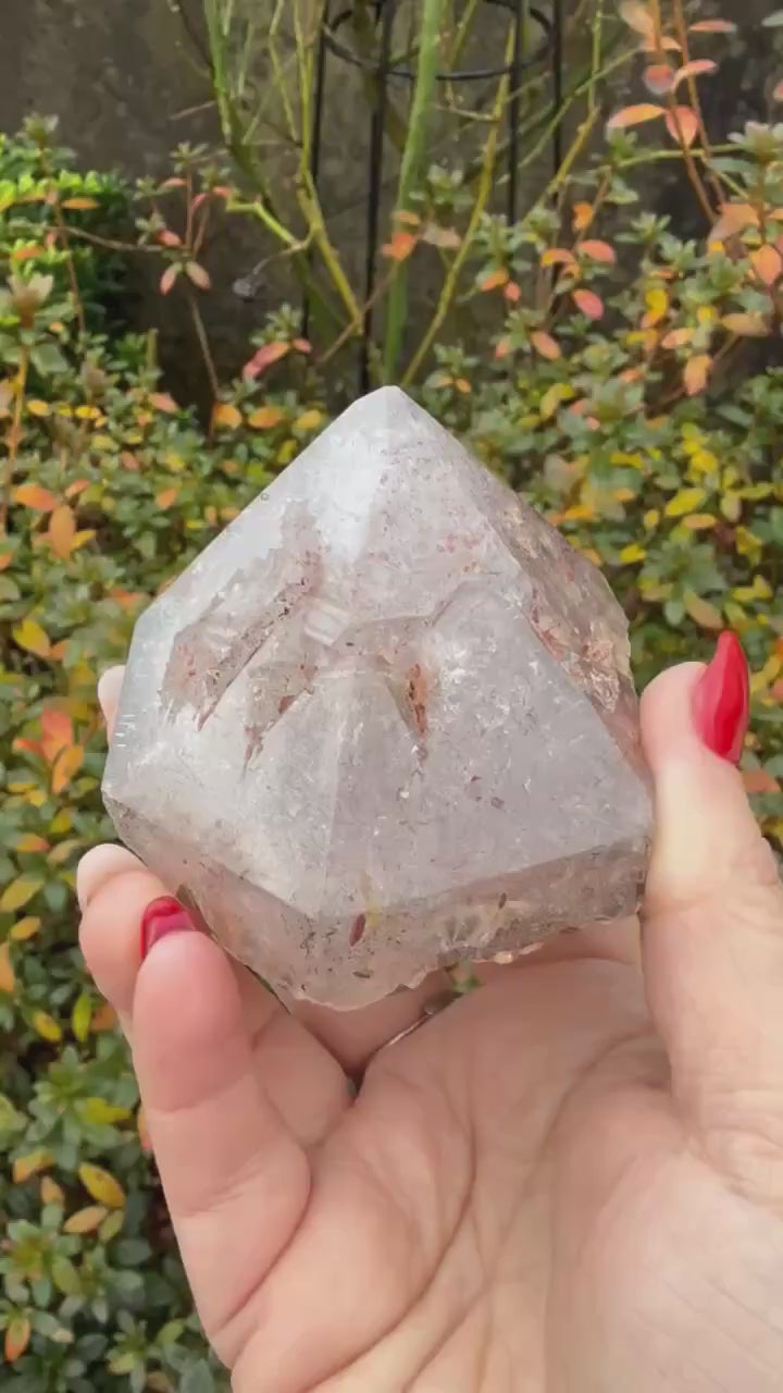 Harlequin Lepidchrosite in Quartz Point Specimen