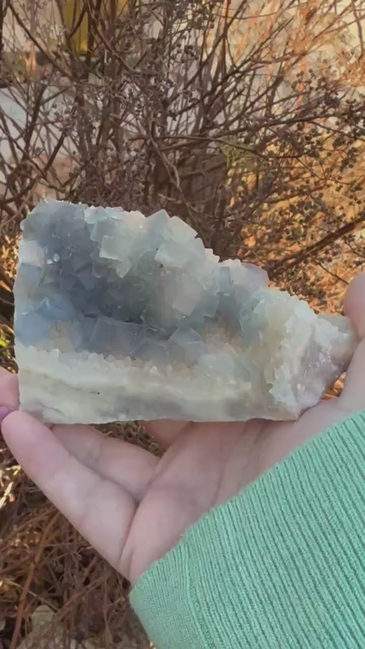 Blue Fluorite in Quartz from New Mexico