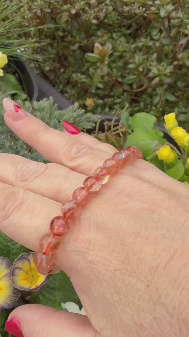 A High Quality Red Fire Quartz Bracelet with 8mm Beads
