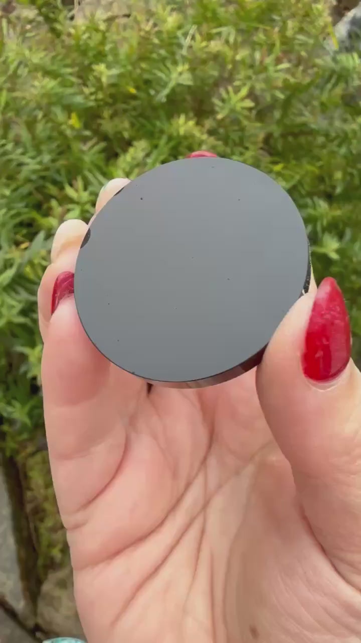Black Obsidian Scrying Mirror 4cm Diameter