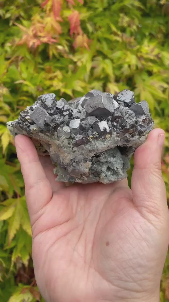 Galena Chalcopyrite and Quartz Cluster Specimen