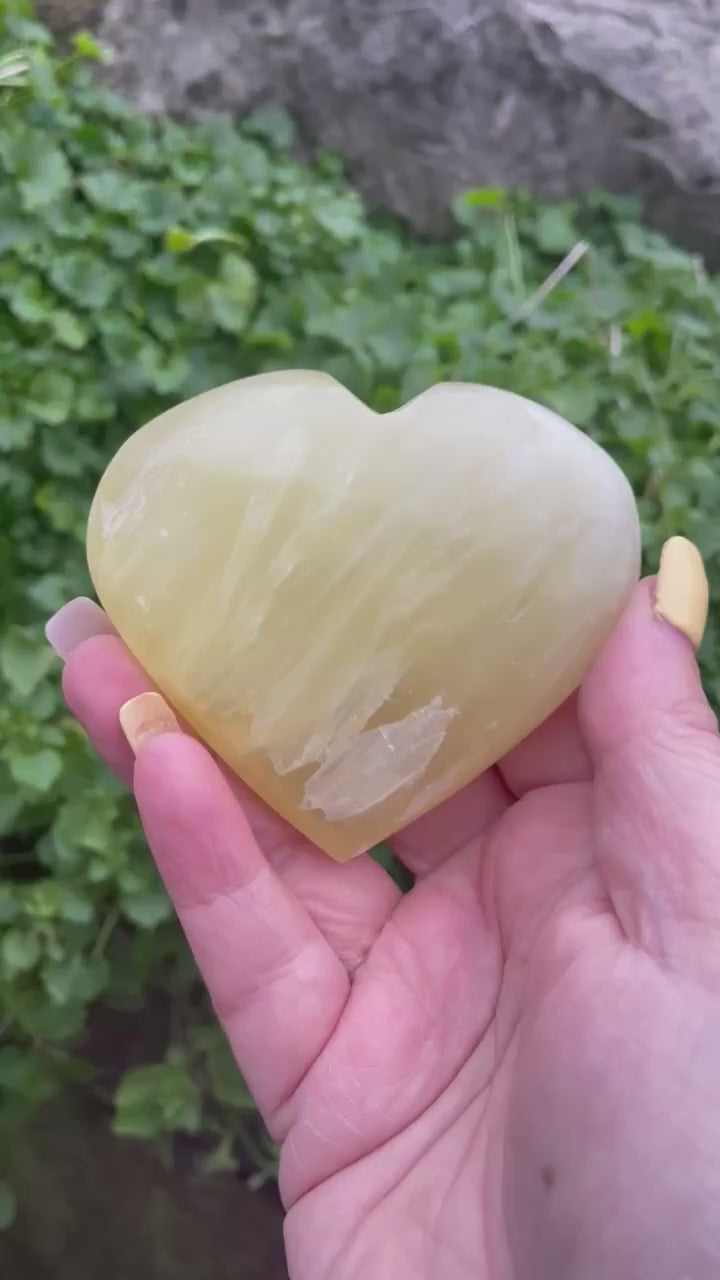Lemon Calcite Heart