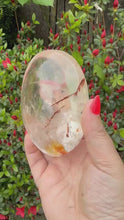 Load and play video in Gallery viewer, Large Quality Quartz with Hematite Palmstone

