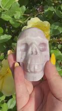Load and play video in Gallery viewer, Uv Reactive Kunzite Skull Carving
