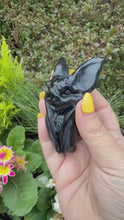 Load and play video in Gallery viewer, Obsidian Bat Carving
