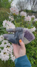 Load and play video in Gallery viewer, Amethyst and Agate Crocodile Carving
