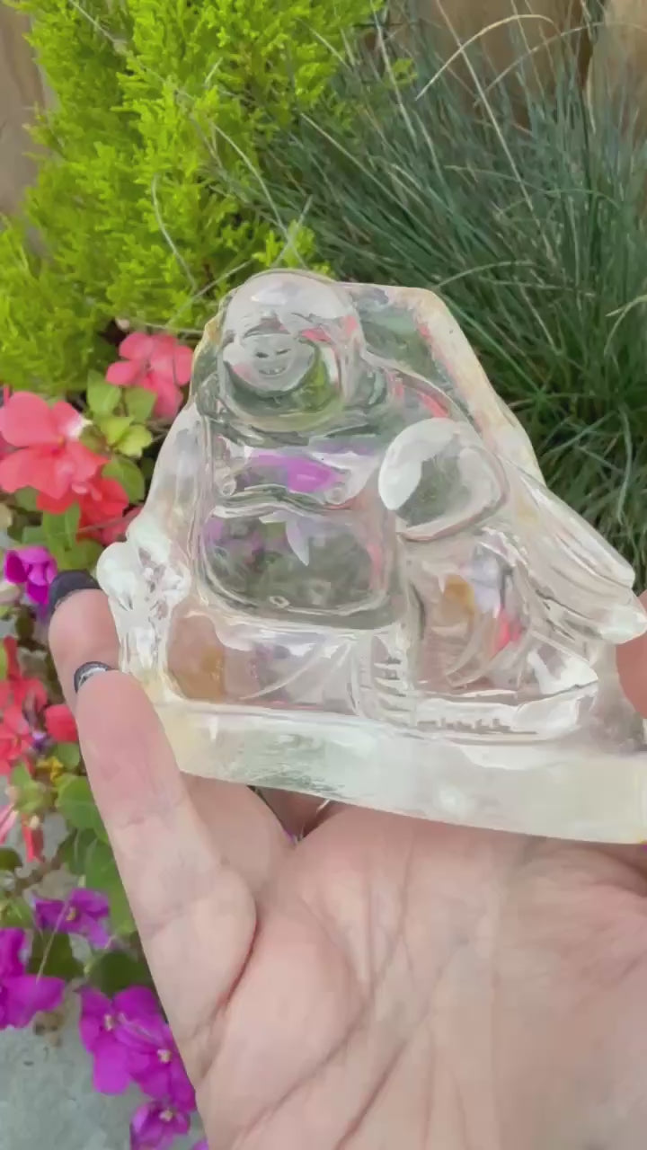 Quartz Happy Buddha Carving