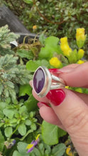 Load and play video in Gallery viewer, Silver Amethyst Ring Size N (6.75)
