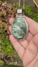 Load and play video in Gallery viewer, Large Arts and Crafts Style Seraphinite Pendant
