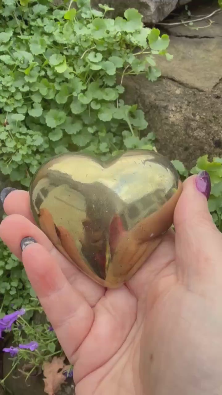 Chalcopyrite Heart Carving