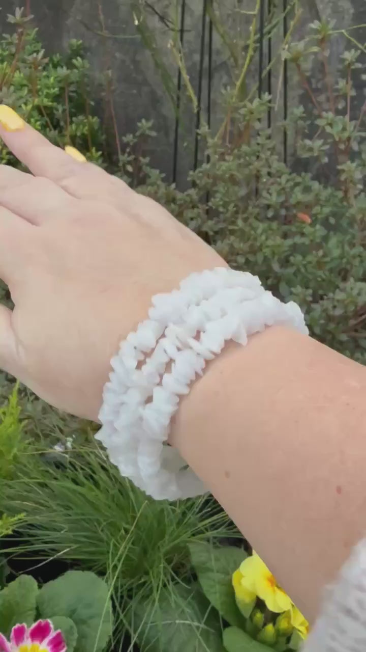 Milky Snow Quartz Wrap Bracelet