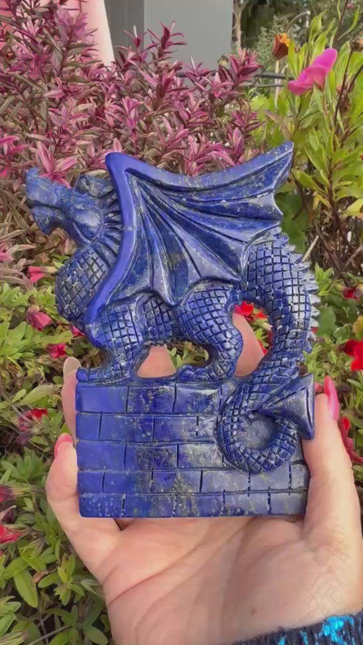 Lapis Lazuli Dragon Carving