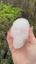 Load and play video in Gallery viewer, Uv Reactive Pink Calcite Skull Carving
