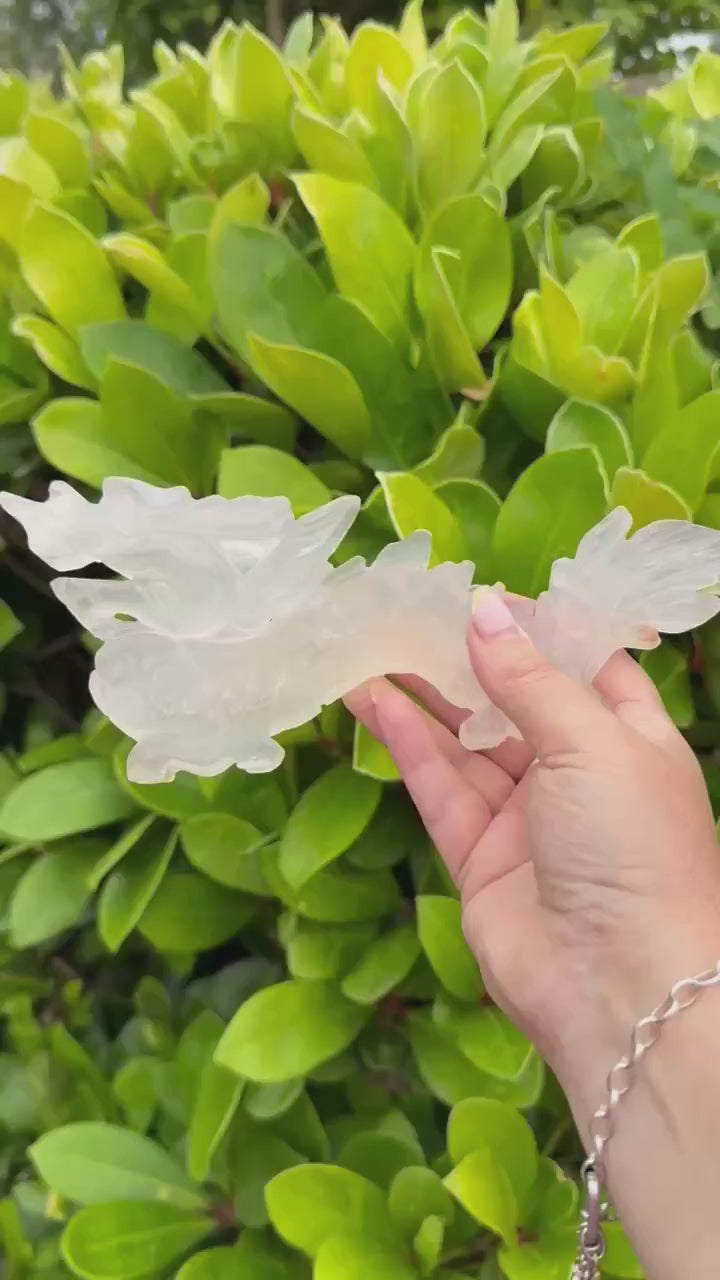 Freestanding Quartz Chinese Dragon Carving