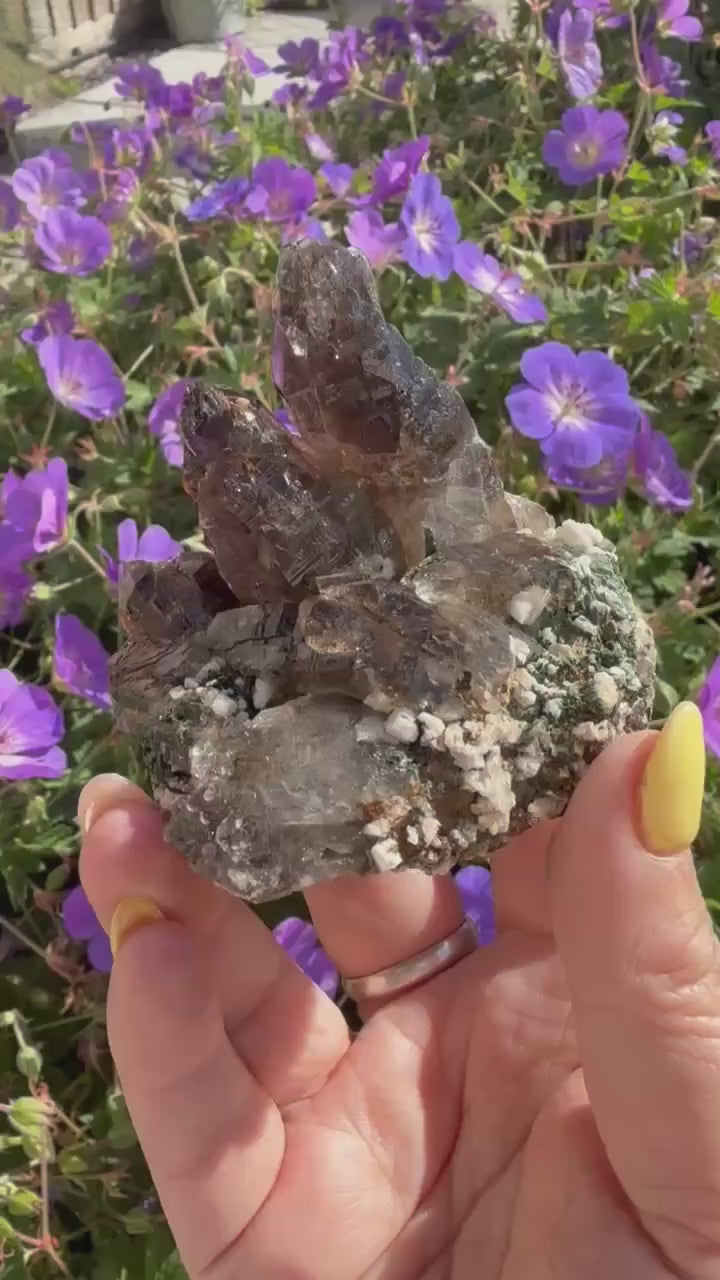 Smoky Quartz with Albite and Aegerine Specimen from Malawi