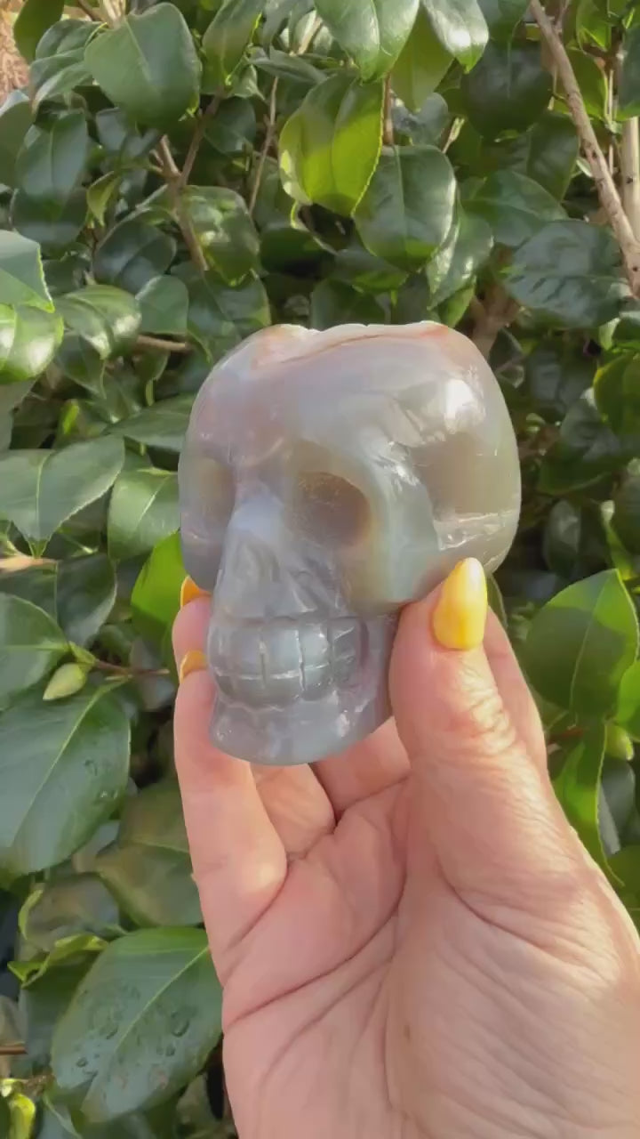 Agate Skull with Druze