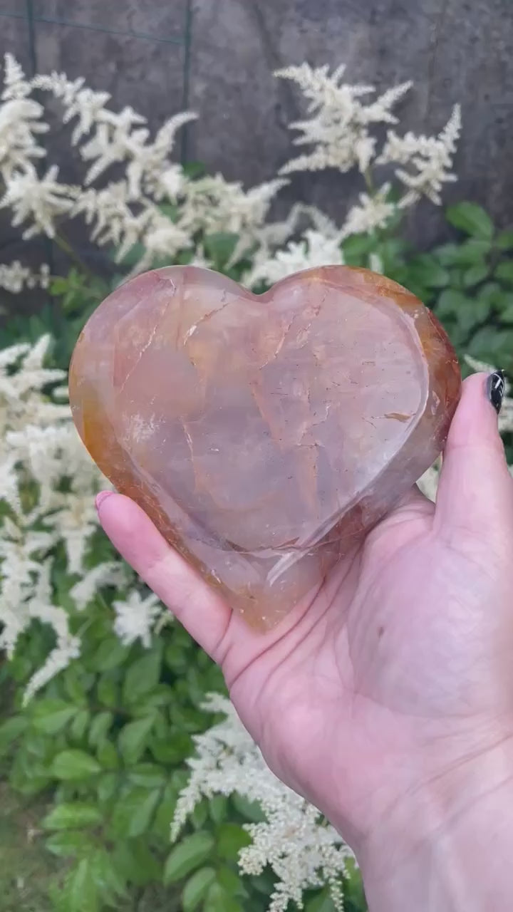 Golden Healer Quartz Heart and Stand