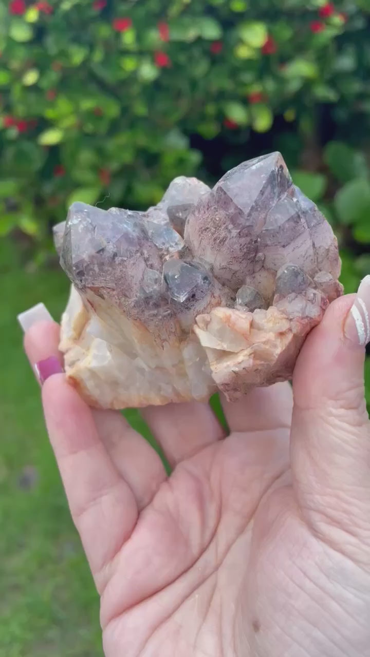 Hematoid Quartz Cluster Crystal Specimen