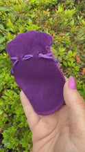 Load and play video in Gallery viewer, Purple Velvet  Drawstring Storage Pouch
