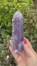 Load and play video in Gallery viewer, Crystalline Fluorite on Large Quartz Point
