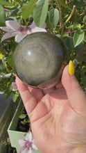 Load and play video in Gallery viewer, Gold Sheen Obsidian Sphere 7cm
