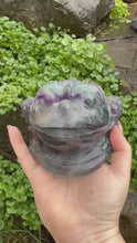 Load and play video in Gallery viewer, Rainbow Fluorite Money Frog Toad Carving

