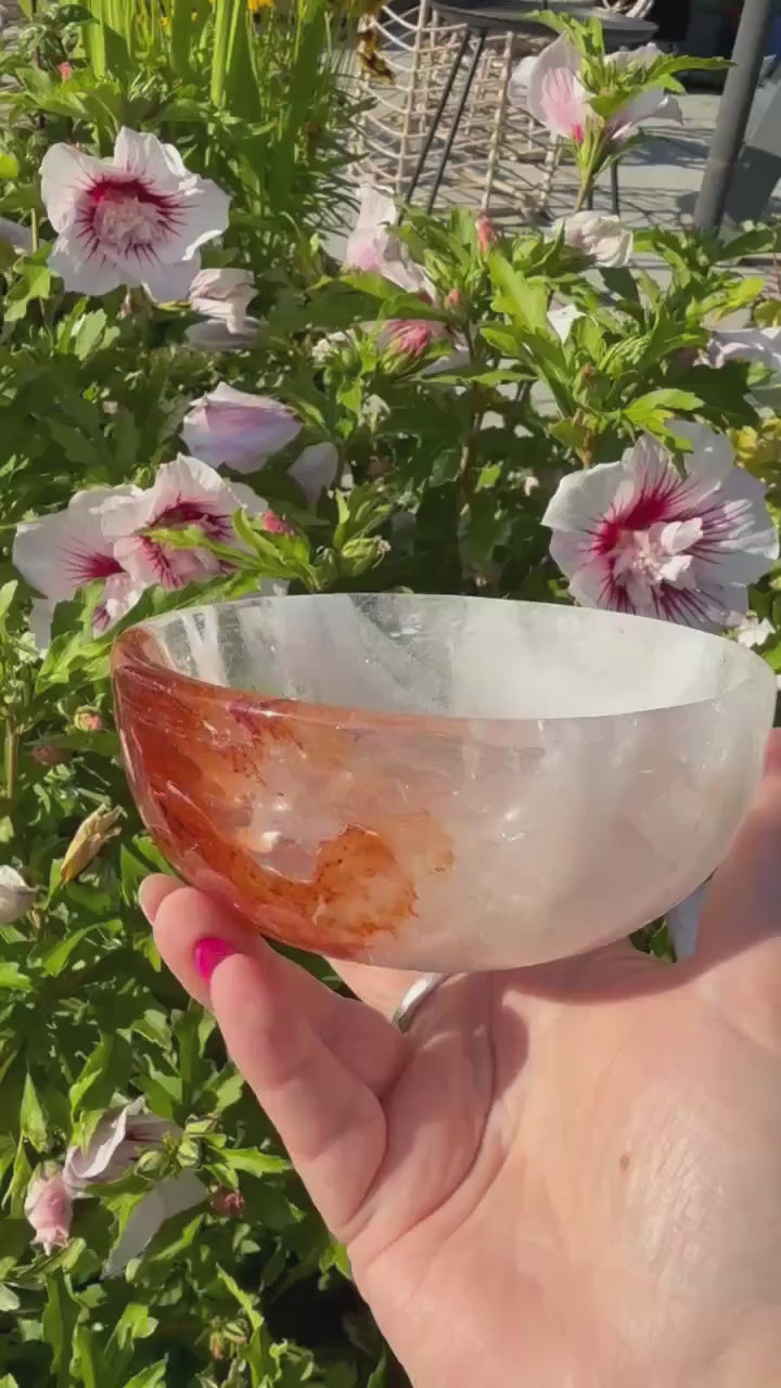 Hematite Fire Quartz Bowl Carving