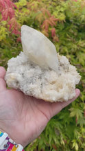 Load and play video in Gallery viewer, Calcite Quartz and Chalcopyrite Cluster Specimen
