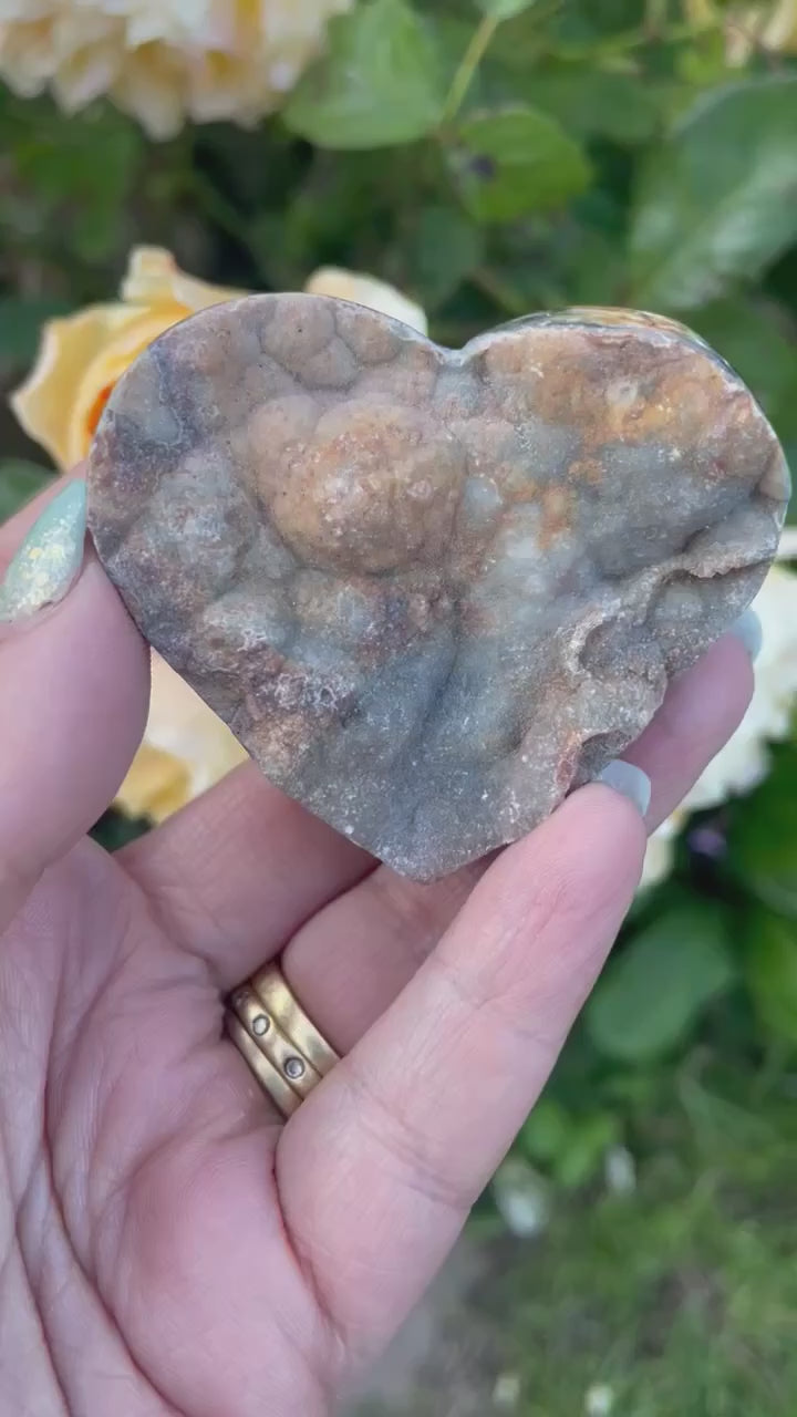 Agate and Chalcedony Heart Carving Heart