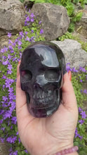 Load and play video in Gallery viewer, Large Dark Purple Fluorite Skull Carving
