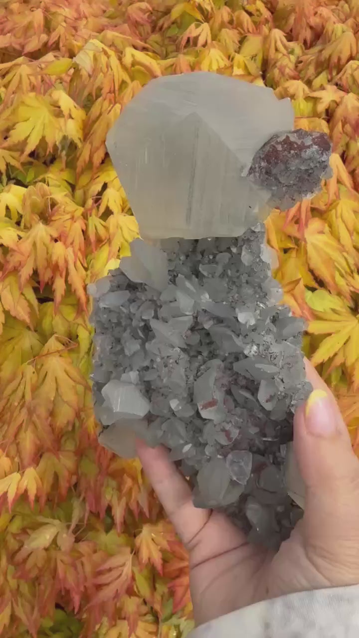 Incredible UV Benz Calcite with Fluorite Pyrite and Quartz Specimen