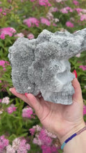 Load and play video in Gallery viewer, Large Quartz Cluster Skull Carving
