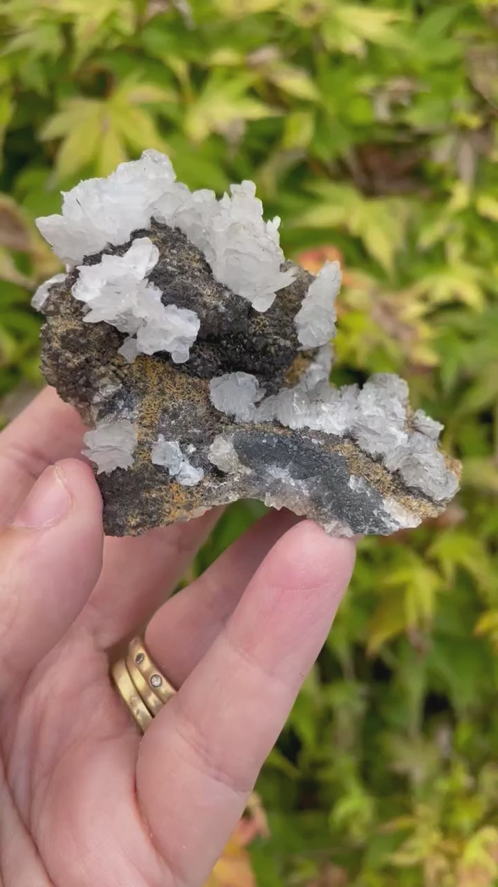 White and Black Calcite UV Reactive Specimen