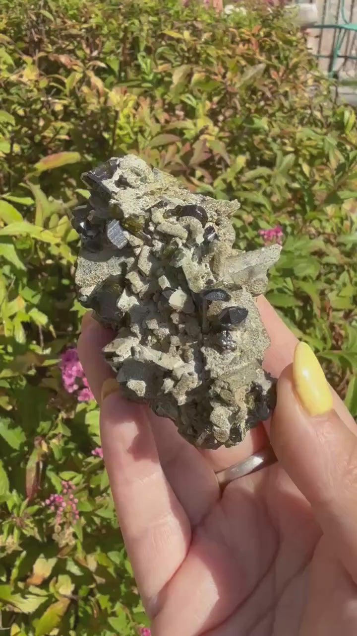 Rare Diopside and Garnet Specimen from Lombardy, Italy