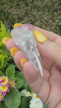 Load and play video in Gallery viewer, Clear Quartz Raven Skull Carving
