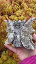 Load and play video in Gallery viewer, Calcite and Quartz Bat Carving
