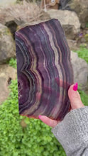 Load and play video in Gallery viewer, Large Rainbow Fluorite Slice
