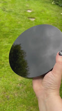Load and play video in Gallery viewer, Large Obsidian Scrying Mirror 18cm or 7 inch Diameter

