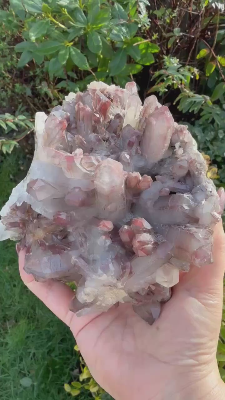 Hematite Phantom Quartz Cluster Specimen from Guangdong