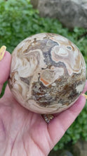 Load and play video in Gallery viewer, Large Chocolate and Honey Calcite Sphere
