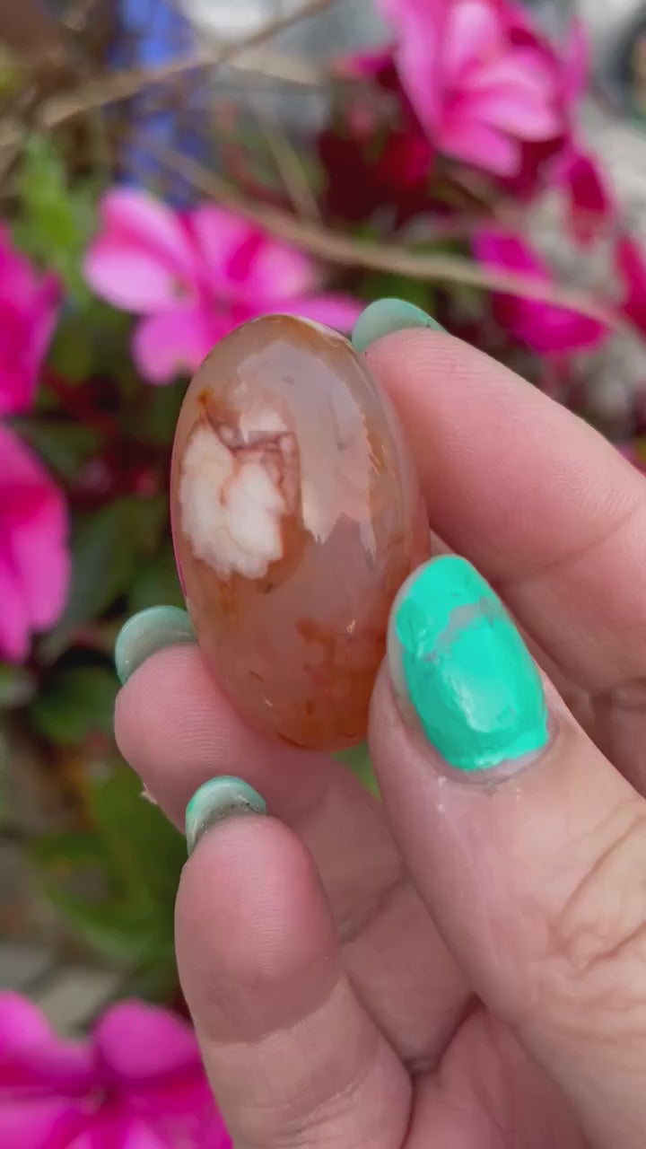 Carnelian Flower Agate Shiva Lingham