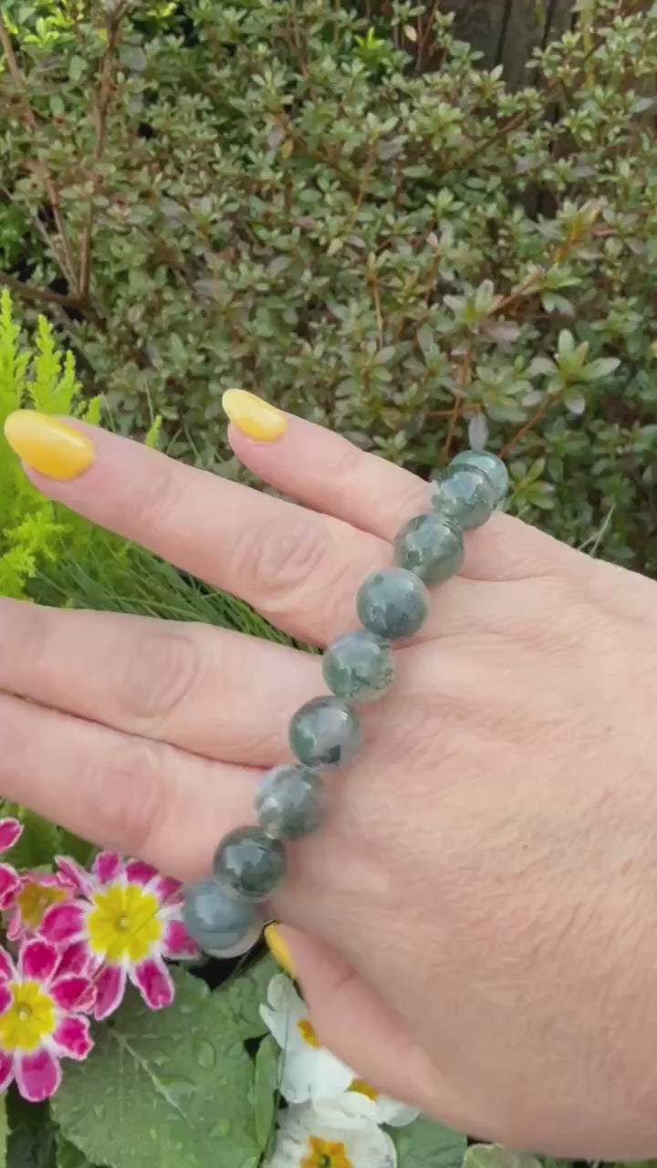 Moss Agate Bracelet 10mm bead