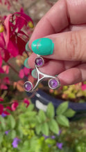 Load and play video in Gallery viewer, 925 Sterling Silver Triple Spiral Pendant with Amethyst
