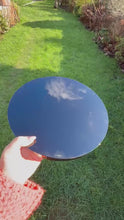 Load and play video in Gallery viewer, Large Black Obsidian Scrying Mirror 25cm or 9.45 inch Diameter
