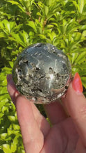 Load and play video in Gallery viewer, Pyrite Sphere 4.7cm Dia
