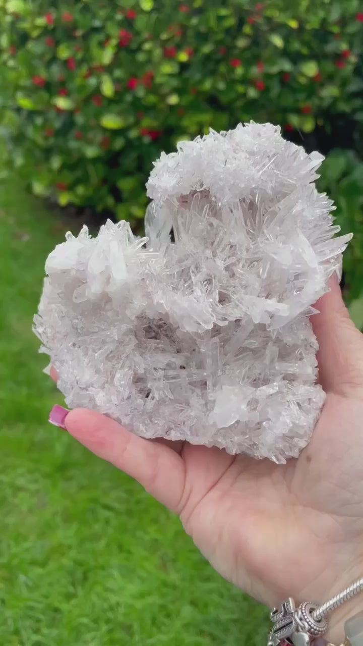 Clear Needle Quartz Cluster Crystal Specimen