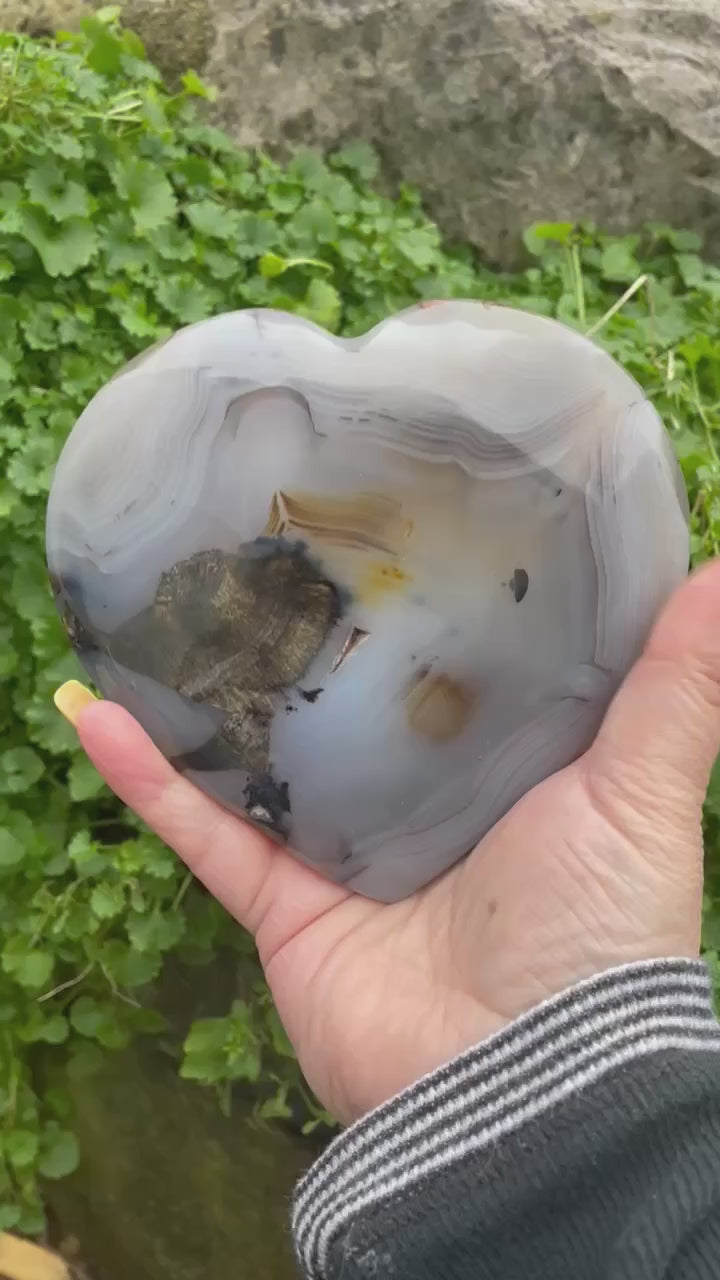 Large Dendritic Agate Heart