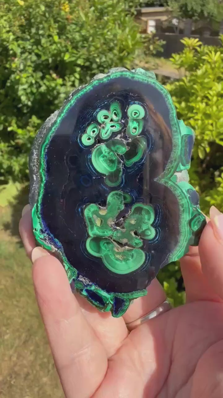 Rare Polished Azurite and Malachite Specimen